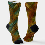 Leuke Mismatch Odd Sox Kerstmis Patroon Plaid Sokken (Gebogen)