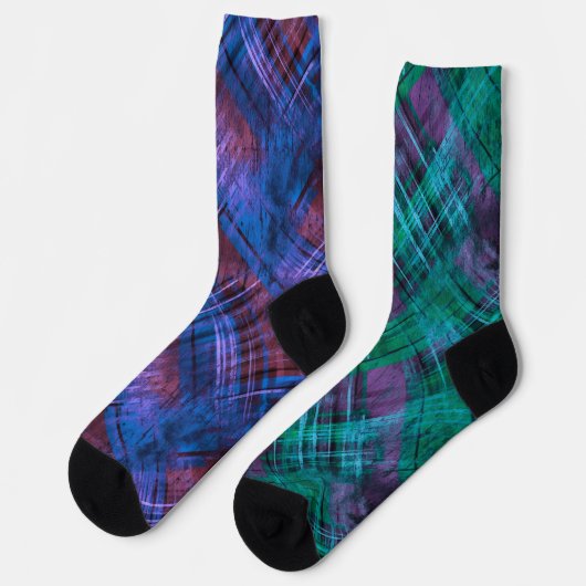 Leuke Mismatch Odd Sox Kerstmis Patroon Plaid Sokken (Links)