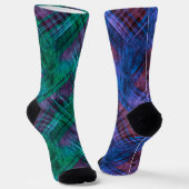 Leuke Mismatch Odd Sox Kerstmis Patroon Plaid Sokken (Gebogen)