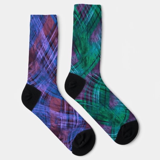 Leuke Mismatch Odd Sox Kerstmis Patroon Plaid Sokken (Rechts)