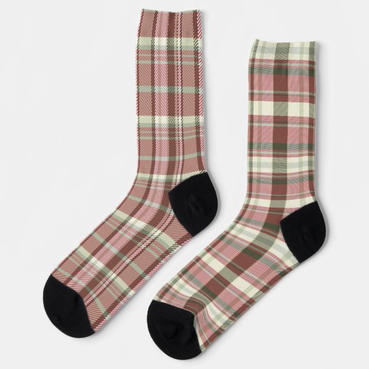 Leuke Mismatch Vreemde Kerstmis Plaid Sokken (Links)