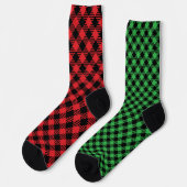 Leuke Mismatch Vreemde Kerstmis Plaid Sokken (Links)