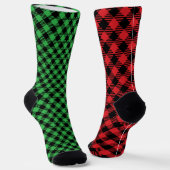 Leuke Mismatch Vreemde Kerstmis Plaid Sokken (Gebogen)