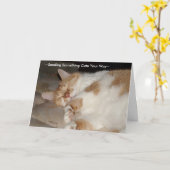 Leuke miss en hou van je Cat Wenskaart Kaart (Gele Bloem)