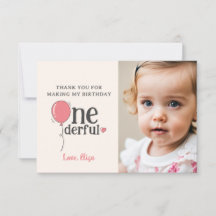 Leuke Miss Onederful Bedankkaart met Foto