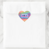 Leuke Mixtape Rainbow Achtergrond Retro Muziek Lie Hart Sticker (Tas)