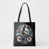 Leuke Modern Abstract Design Bike Logo Tote Bag (Voorkant)