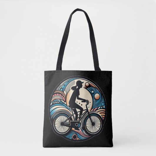 Leuke Modern Abstract Design Bike Logo Tote Bag (Voorkant)