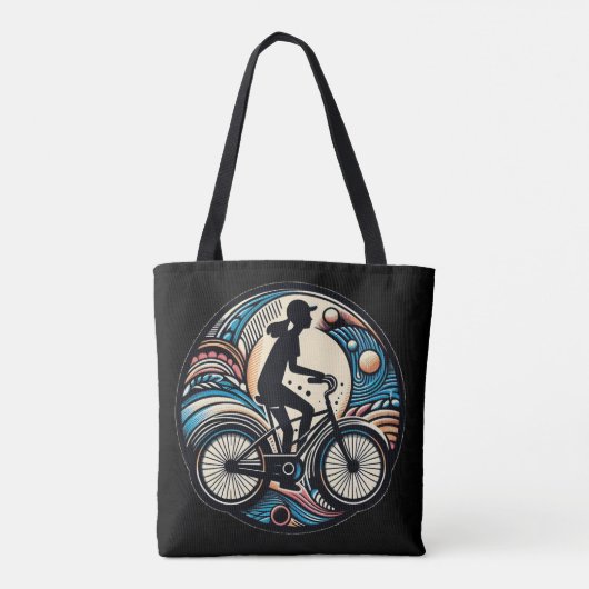 Leuke Modern Abstract Design Bike Logo Tote Bag (Achterkant)