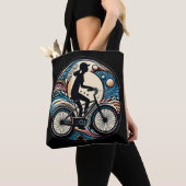 Leuke Modern Abstract Design Bike Logo Tote Bag (Dichtbij)