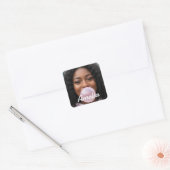 Leuke Moderne Aangepaste Foto Naam Maak Je Eigen Vierkante Sticker (Envelop)