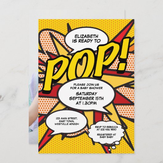 Leuke moderne babyshower klaar om te knallen foto kaart (Voorkant / Achterkant)