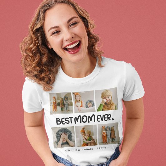 Leuke moderne 'BESTE MOEDER Ooit' 6 foto's T-shirt