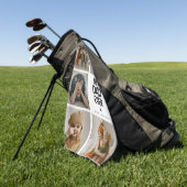 Leuke moderne 'BESTE PAPA Ooit' 5 foto Golfhanddoek (Groen)
