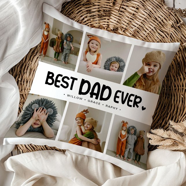 Leuke moderne 'BESTE PAPA Ooit' 6 foto Kussen (Creator heeft geüpload)