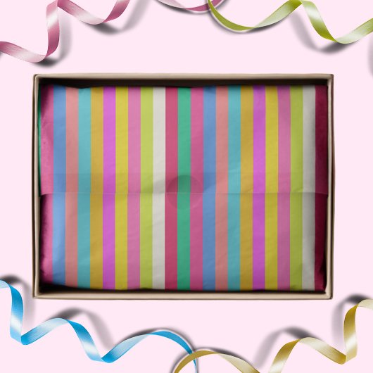 Leuke moderne Bright Stripes Multicolor Maximalist Tissuepapier