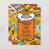 Leuke moderne bruidsmeisjesfeest stripboek uitnodiging briefkaart (Voorkant / Achterkant)