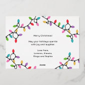 Leuke moderne Buon Natale kerstverlichting Foto Folie Feestdagenkaart (Achterkant)