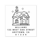 Leuke Moderne Cabine Illustratie Retouradres Zelfinktende Stempel (Design)