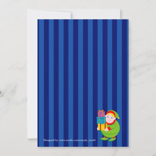 Leuke moderne cartoon, Kerstman kerstfeest, Kaart (Achterkant)