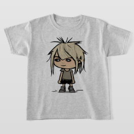 Leuke Moderne Cartoon Meisje Kunst Tekening Kinder T-shirt