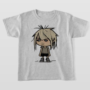 Leuke Moderne Cartoon Meisje Kunst Tekening Kinder T-shirt