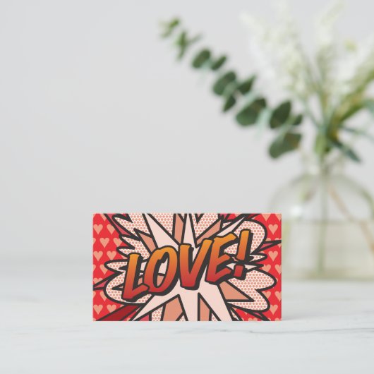 LEUKE moderne coole stripboekliefde Visitekaartje (Staand voorkant)