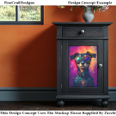 Leuke Moderne Cyberpunk Steampunk Hond Z4 Decoupag Tissuepapier