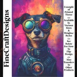 Leuke Moderne Cyberpunk Steampunk Hond Z4 Decoupag Tissuepapier