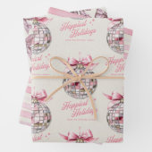 Leuke moderne discobal Ornament Gelukkigste Feestd Inpakpapier Vel (In situ)