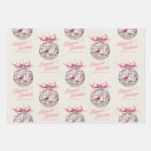 Leuke moderne discobal Ornament Gelukkigste Feestd Inpakpapier Vel (Voorkant)