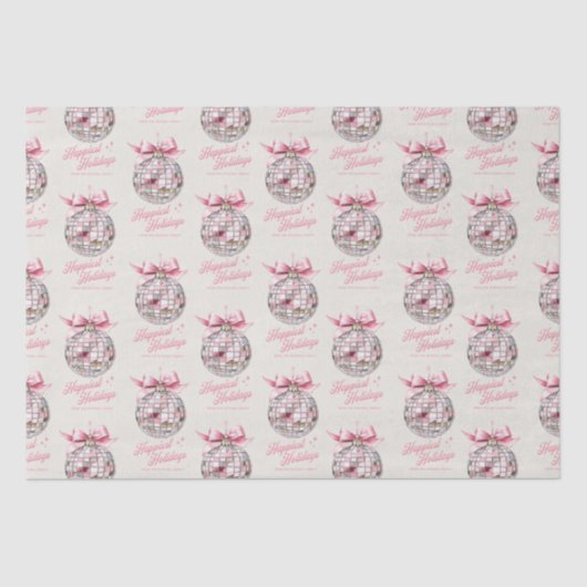 Leuke moderne discobal Ornament Gelukkigste Feestd Tissuepapier (Voorkant)