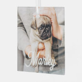 Leuke moderne eenvoudige aangepaste huisdier foto  glas ornament (Voorkant links)