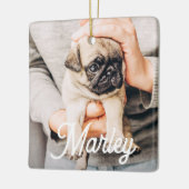 Leuke moderne eenvoudige aangepaste huisdier foto  keramisch ornament (Links)