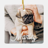 Leuke moderne eenvoudige aangepaste huisdier foto  keramisch ornament (Voorkant)