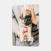 Leuke moderne eenvoudige aangepaste huisdier foto metalen ornament (Voorkant links)