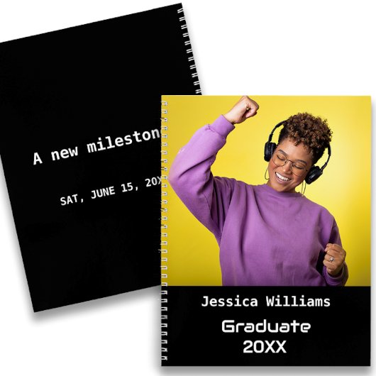 Leuke & moderne eenvoudige afstudeerfeest gast notitieboek