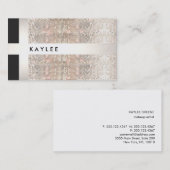 Leuke moderne Faux zilveren strepen op pailletten Visitekaartje (Voorkant / Achterkant)