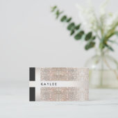 Leuke moderne Faux zilveren strepen op pailletten Visitekaartje (Staand voorkant)