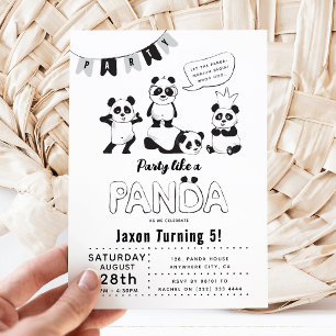 Leuke moderne 'Feest als een Panda' Kinderverjaard Kaart
