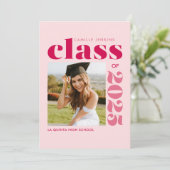 Leuke moderne foto Afstuderen aankondiging (Staand voorkant)