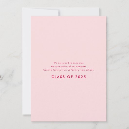 Leuke moderne foto Afstuderen aankondiging (Achterkant)