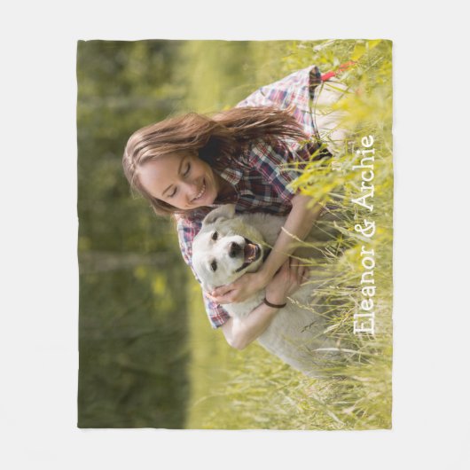 Leuke moderne foto van huisdier Persoonlijk monogr Fleece Deken (Voorkant)