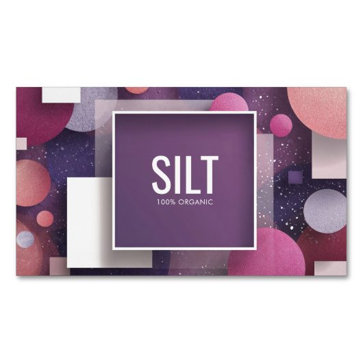 Leuke moderne geometrische getextureerde glitter magnetisch visitekaartje (Voorkant)