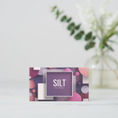 Leuke moderne geometrische getextureerde glitter visitekaartje (Staand voorkant)