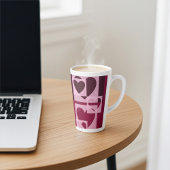 Leuke moderne geometrische zachte roze, wijn rode latte mok