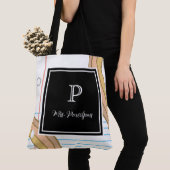 Leuke moderne gepersonaliseerde leraar waardering tote bag (Dichtbij)