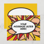 Leuke moderne gepersonaliseerde spraakballon aankondigingskaart (Voorkant / Achterkant)