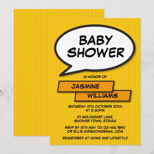 Leuke moderne geslachtsneutrale babyshower kaart (Voorkant / Achterkant)