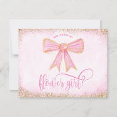 Leuke moderne girly strik roze waterverf BLOEMENME Kaart (Voorkant)